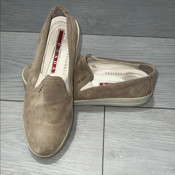 Prada Womens Tan Slip-On Shoes - Picture 1 of 7